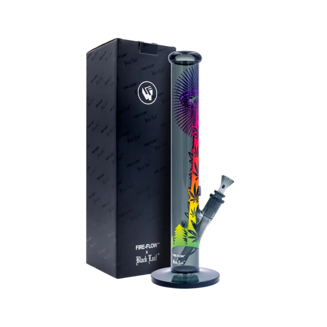 FIRE-FLOW x Black Leaf - Bong in vetro - Ufo Gradient - 51 mm - 40 cm