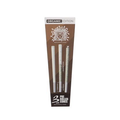 MedusaFilters - Pre-Rolled Cones UNBLEACHED mit ORGANIC Filtern - Box - 3 Stück