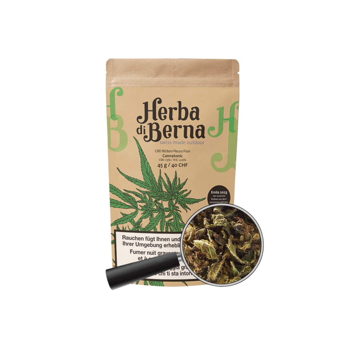 Herba di Berna - Fiori di CBD da esterno - Cannatonic - 45 g