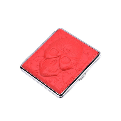 20er Zigarettenetui - 3D Totenkopf - rot