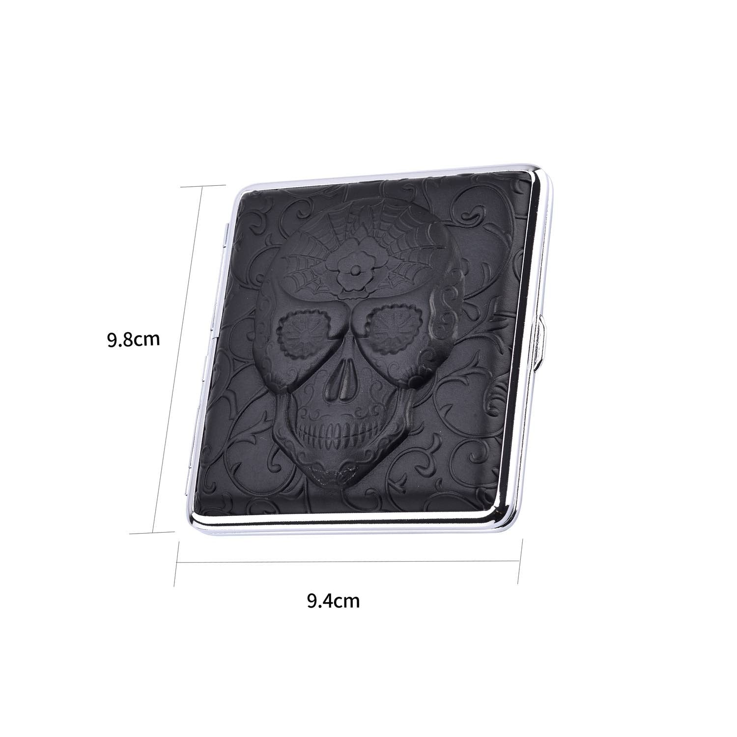 20er Zigarettenetui - 3D Totenkopf - detaillansicht