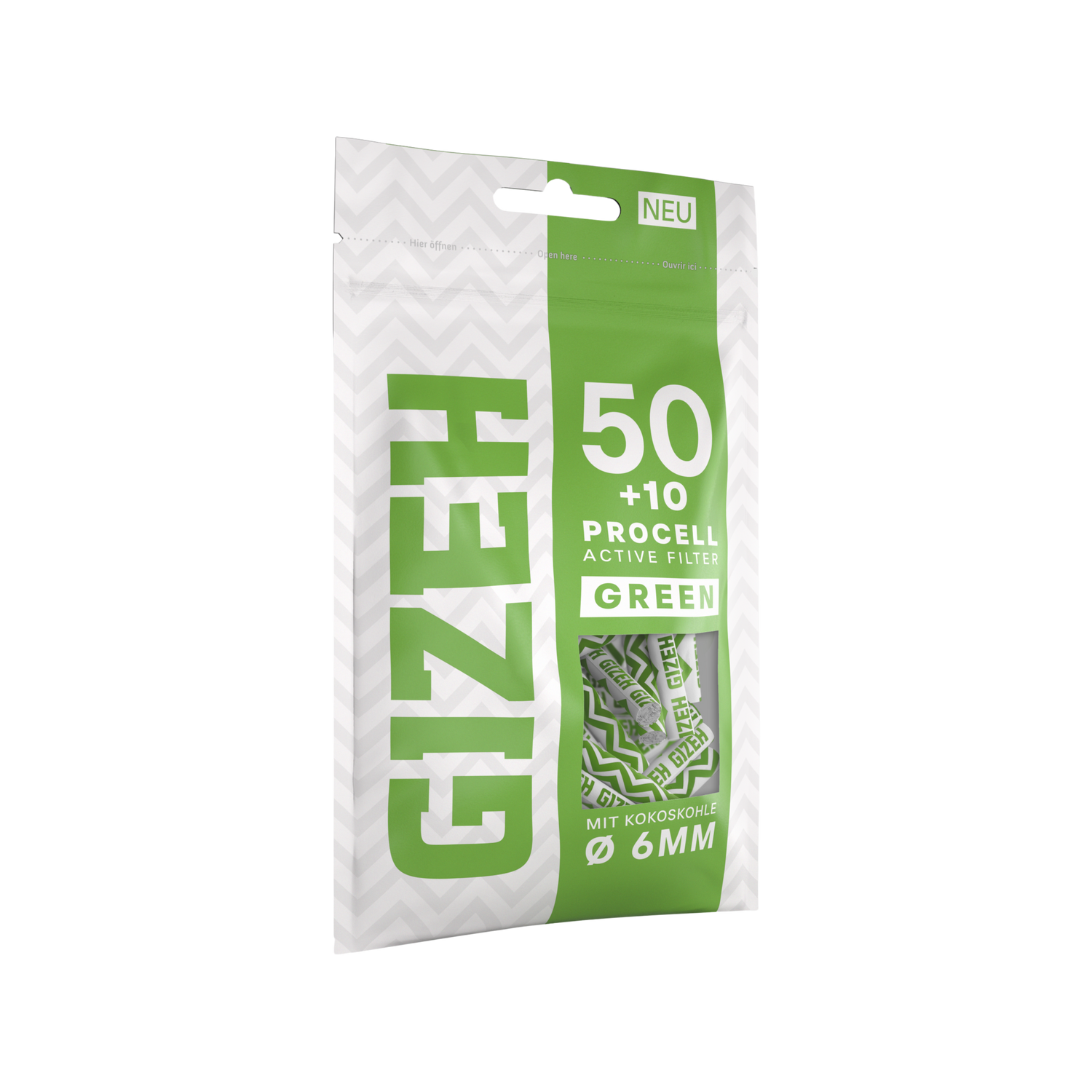 GIZEH - ProCell 6mm - Green - Bag - 50 Stück