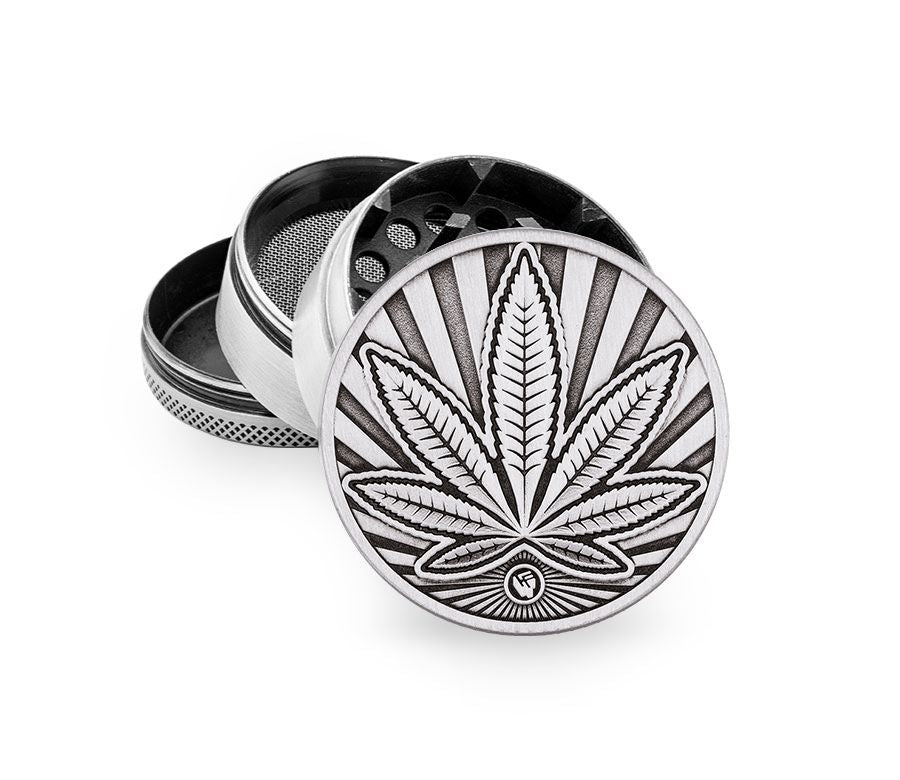 FireFlow Metall-Grinder «Highlife» Silver 5 cm 4-teilig (4 Stk.)