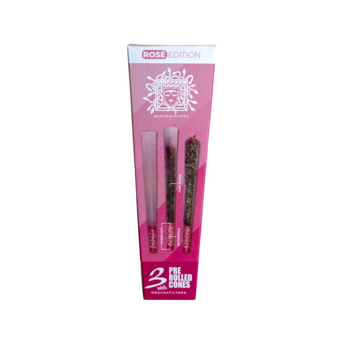 MedusaFilters - Coni Pre-Rolled ROSÉ con Filtri ROSÉ - Scatola - 3 Pezzi
