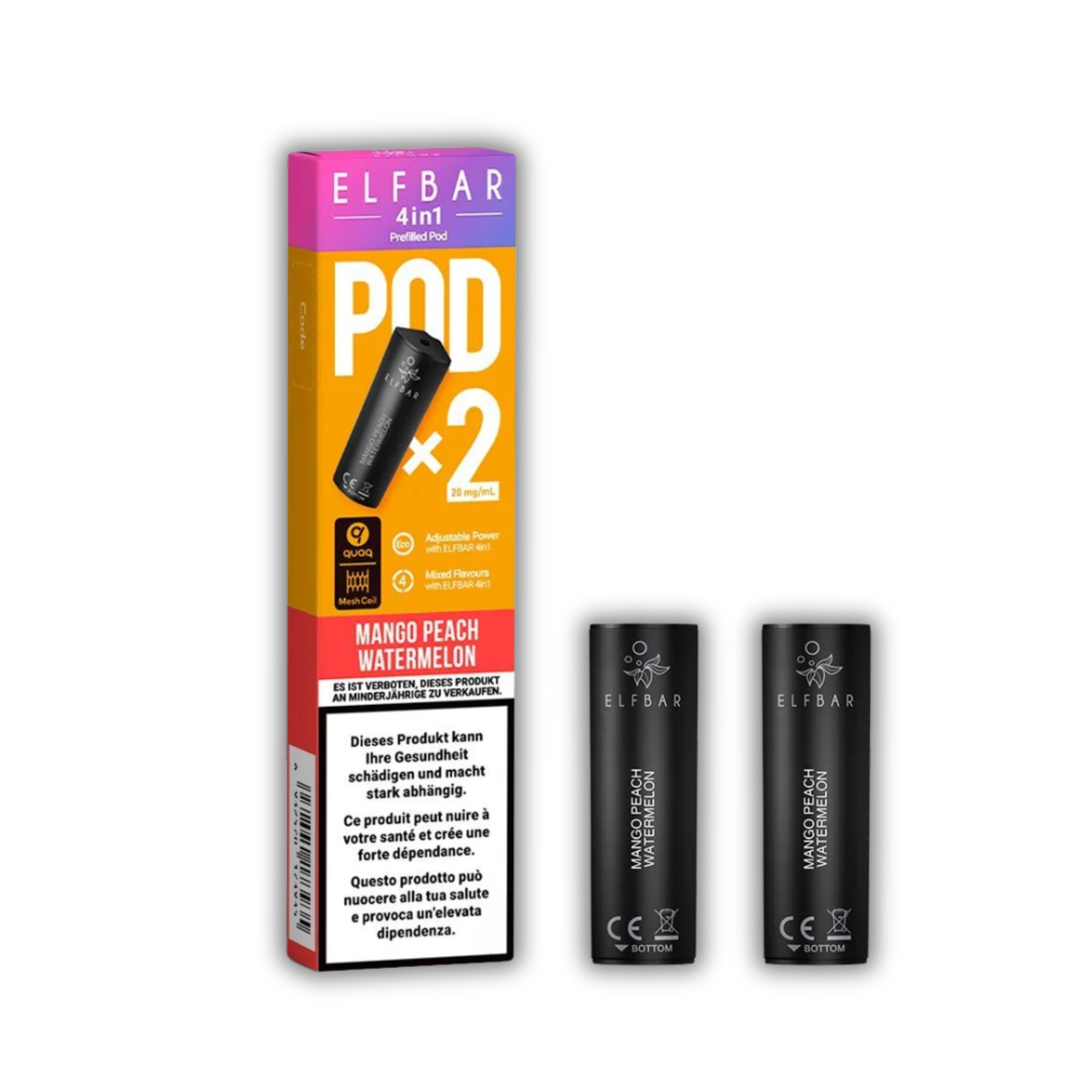 Elf Bar - 4in1 Pod - 2 x 2ml - Mango Peach Watermelon