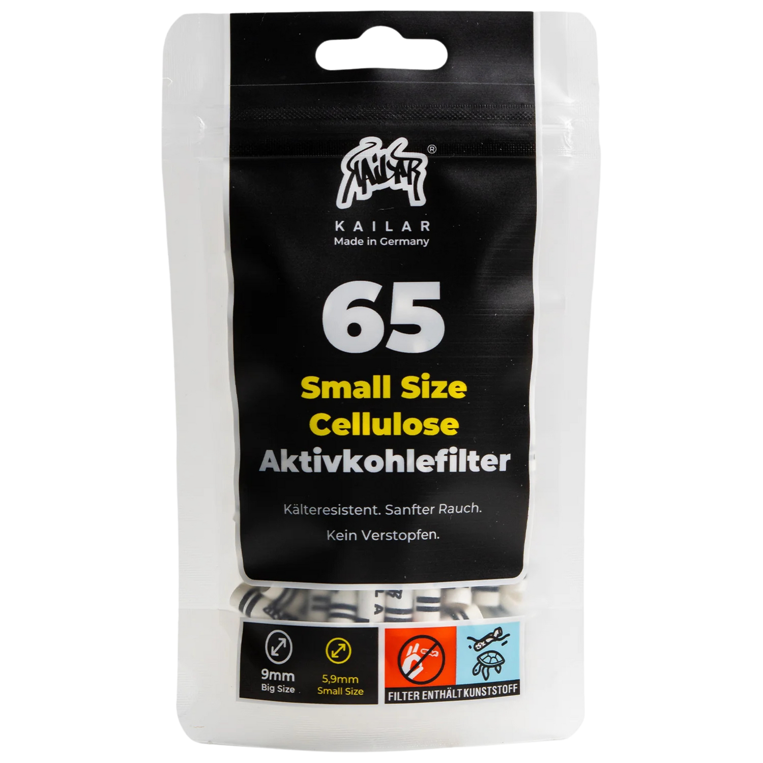 Kailar - 65 Slim Cellulose Aktivkohlefilter - White