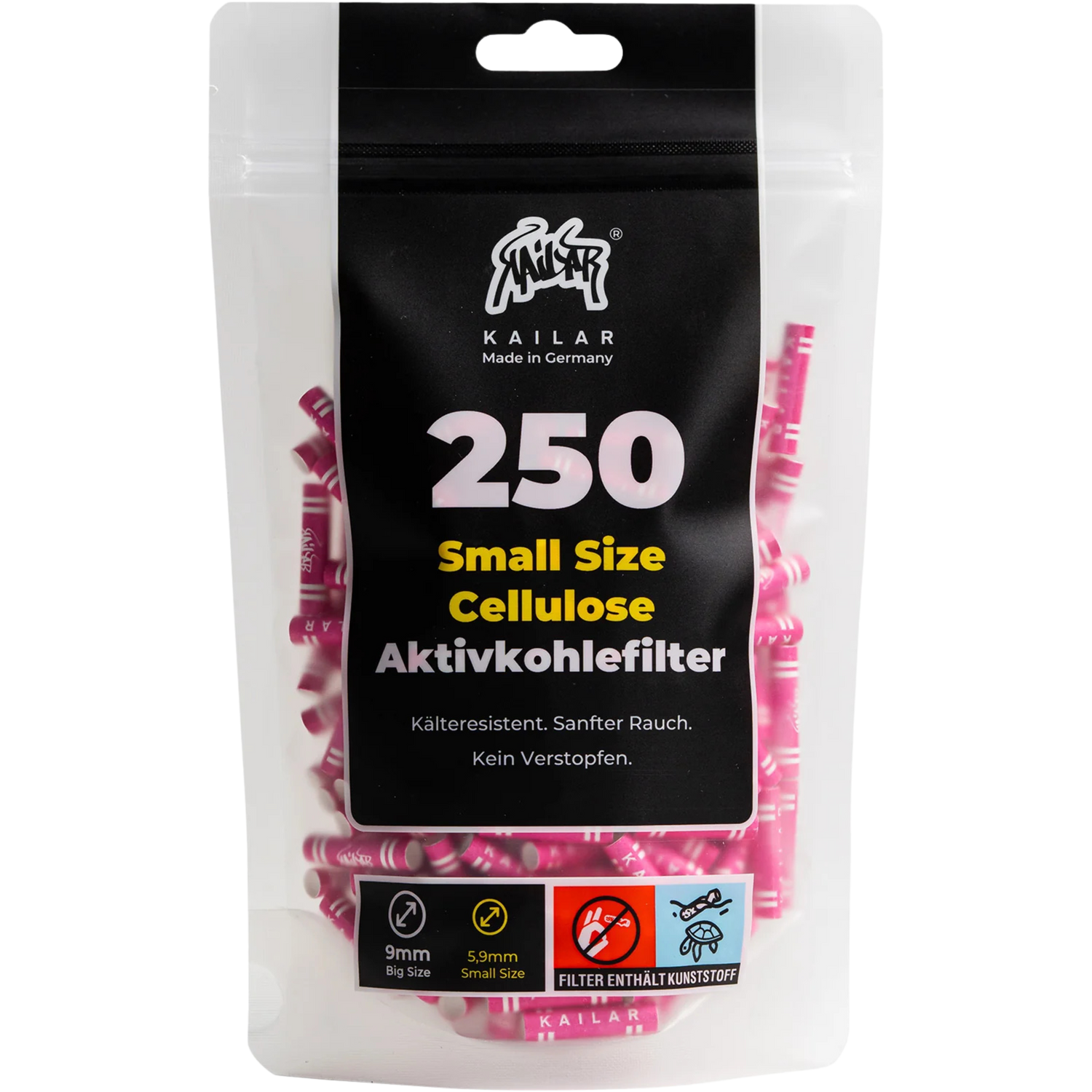Kailar - 250 Slim Cellulose Aktivkohlefilter - Pink