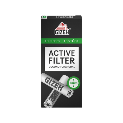 GIZEH - Active Filter 8mm - Black - Box 10 Stück