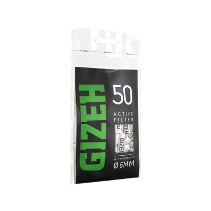 GIZEH - Active Filter 8mm - Black - Bag - 50 Stück