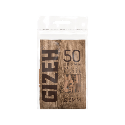 GIZEH - Active Filter 6mm - Brown - Bag - 50 Stück