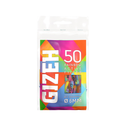 GIZEH - Active Filter 6mm - Rainbow - Bag 50 Stück