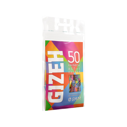 GIZEH - Active Filter 6mm - Rainbow - Bag 50 Stück