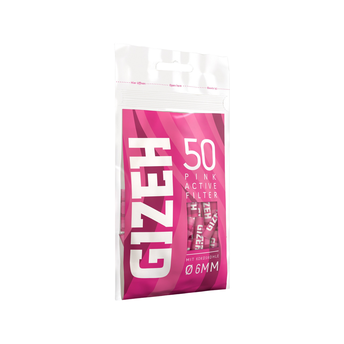 GIZEH - Filtro attivo 6mm - Rosa - Confezione da 50 pezzi