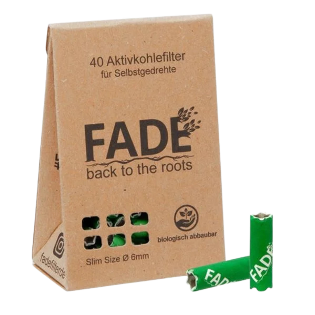 FADE - Aktivkohlefilter - Slim Size - 6.4mm - GREEN - 40 Stück