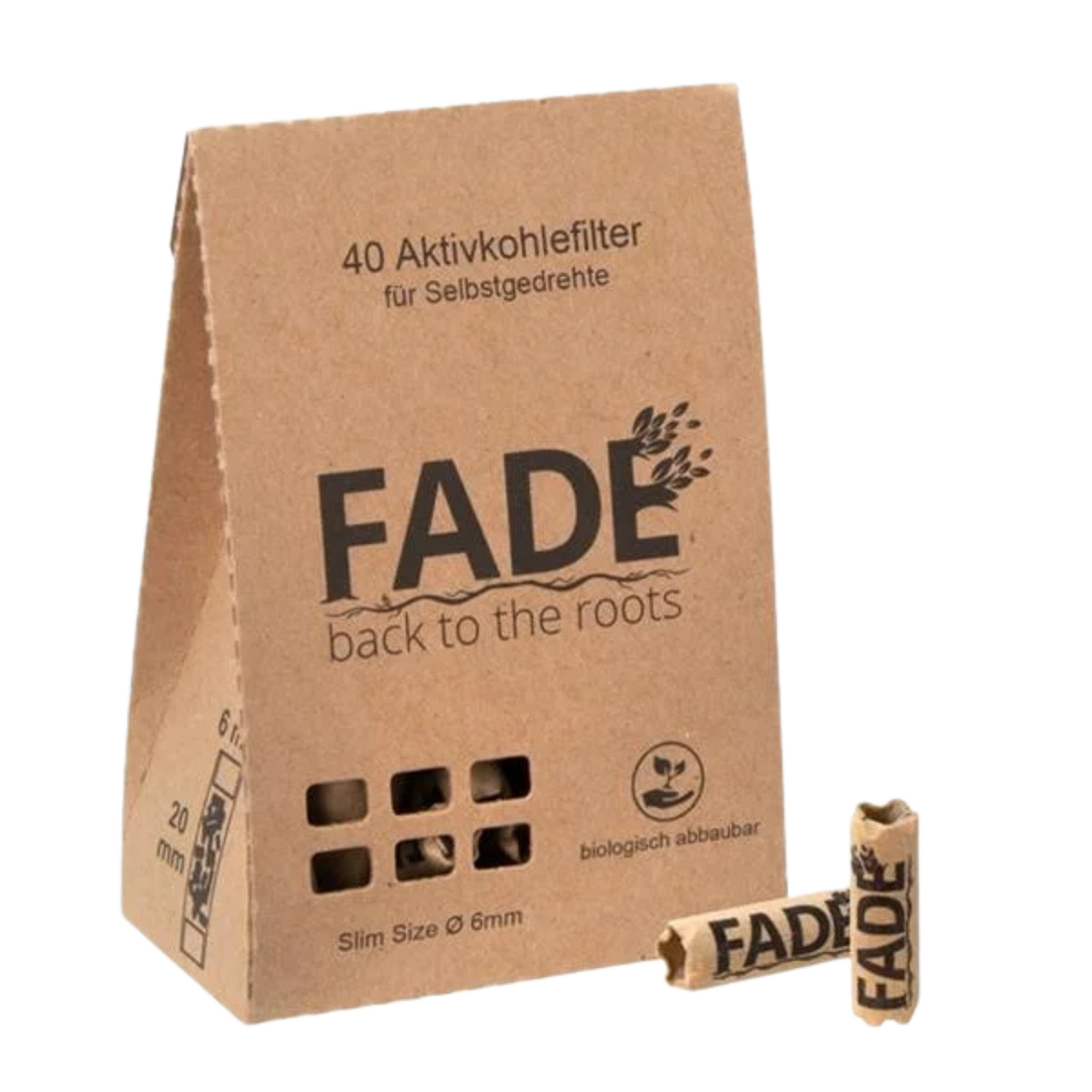 FADE - Aktivkohlefilter - Slim Size - 6.4mm - ORGANIC - 40 Stück