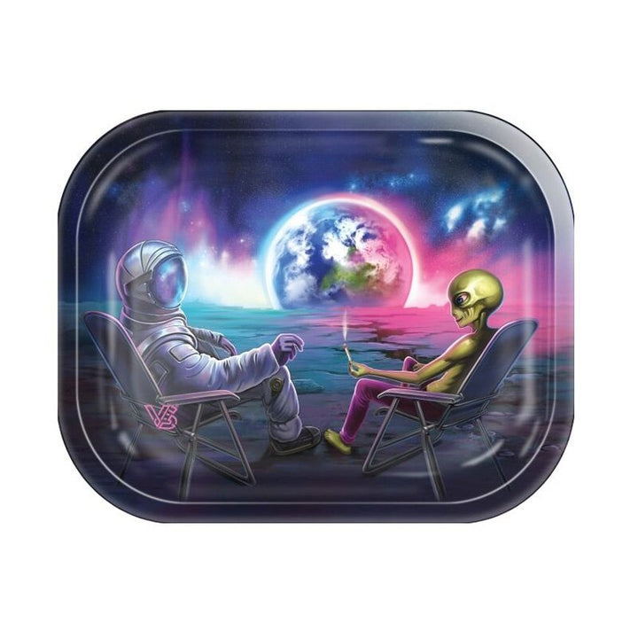 V Syndicate Mischschale Blunt Orbit mit Astronaut und Alien vor der Erde im Weltall