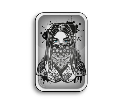 FireFlow Rolling Tray M «Tattoo Girl 1/4» 27.5 × 17.5 cm (4 Stk.)