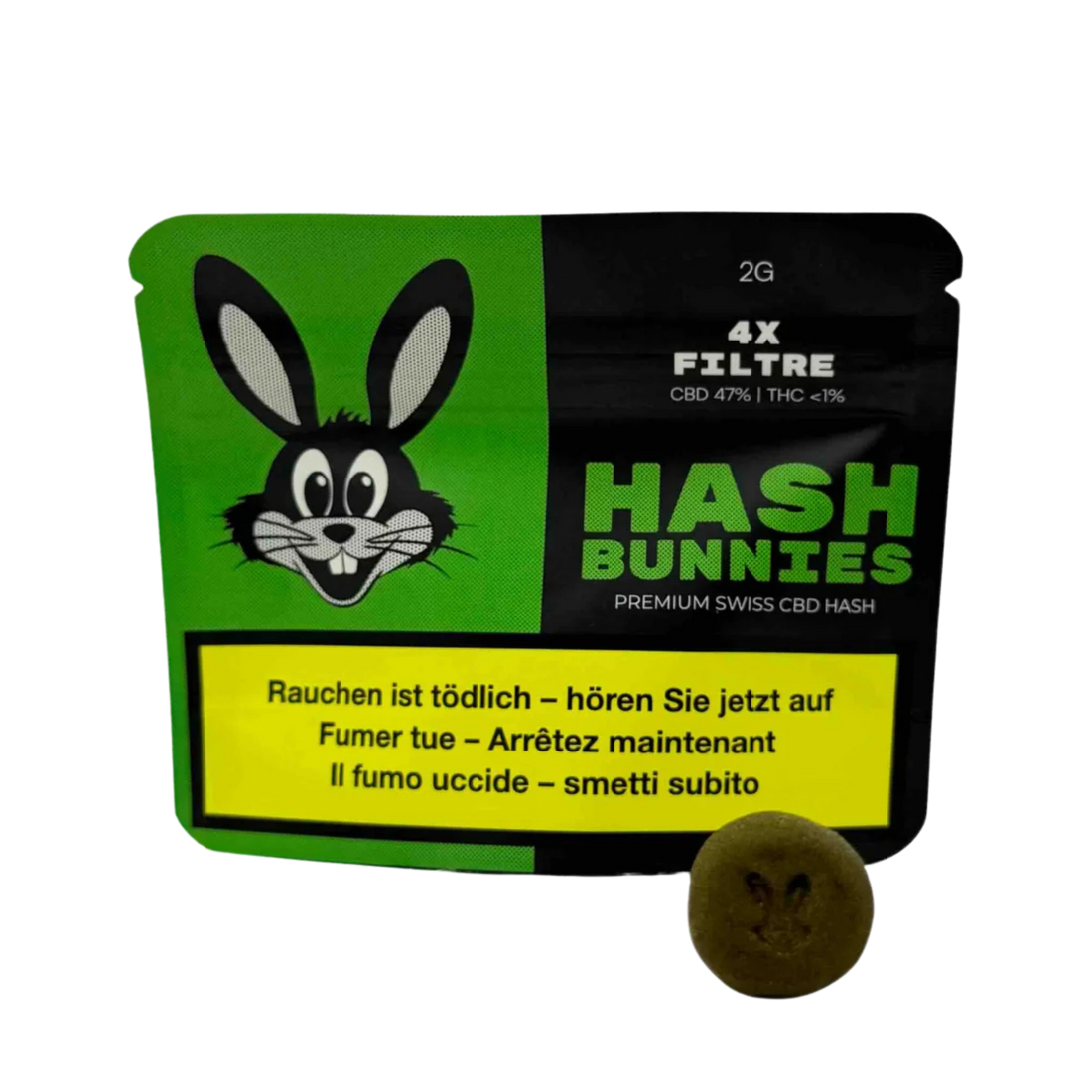 Hash Bunnies - Hashish CBD svizzero premium - 4x Filtré - 2 g