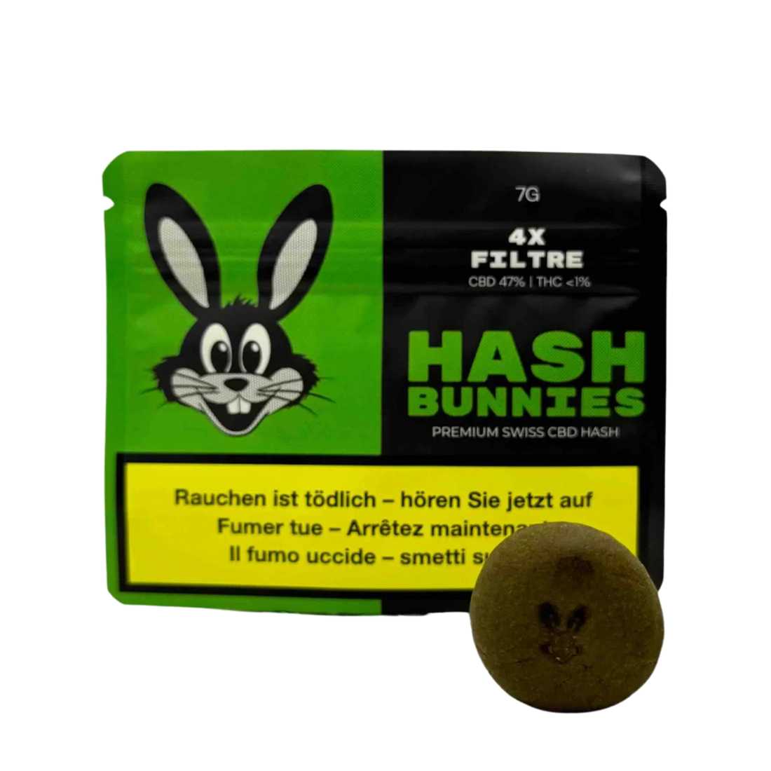 Hash Bunnies - Hashish CBD svizzero premium - 4x Filtré - 7 g