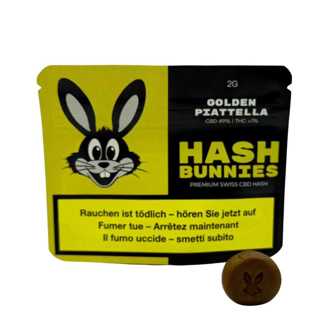 Hash Bunnies - Hashish CBD svizzero premium - Piatella dorata - 2 g