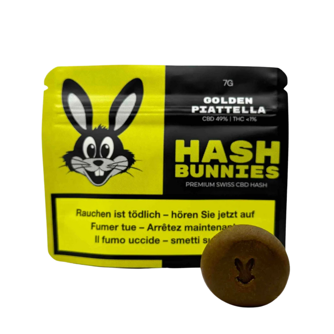 Hash Bunnies - Hashish CBD svizzero premium - Piatella dorata - 7 g