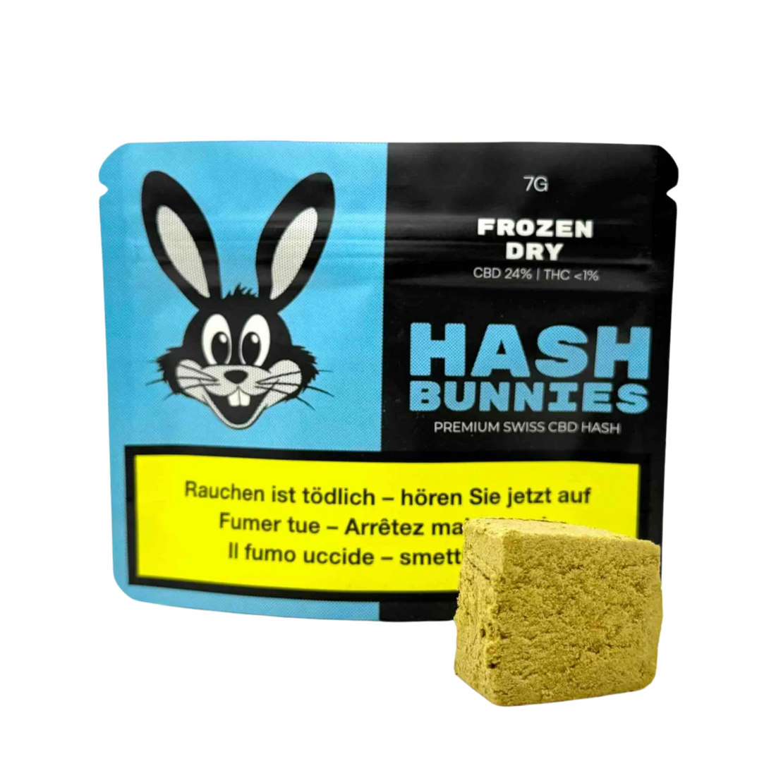 Hash Bunnies - Hashish CBD svizzero di alta qualità - Secco e congelato - 7 g