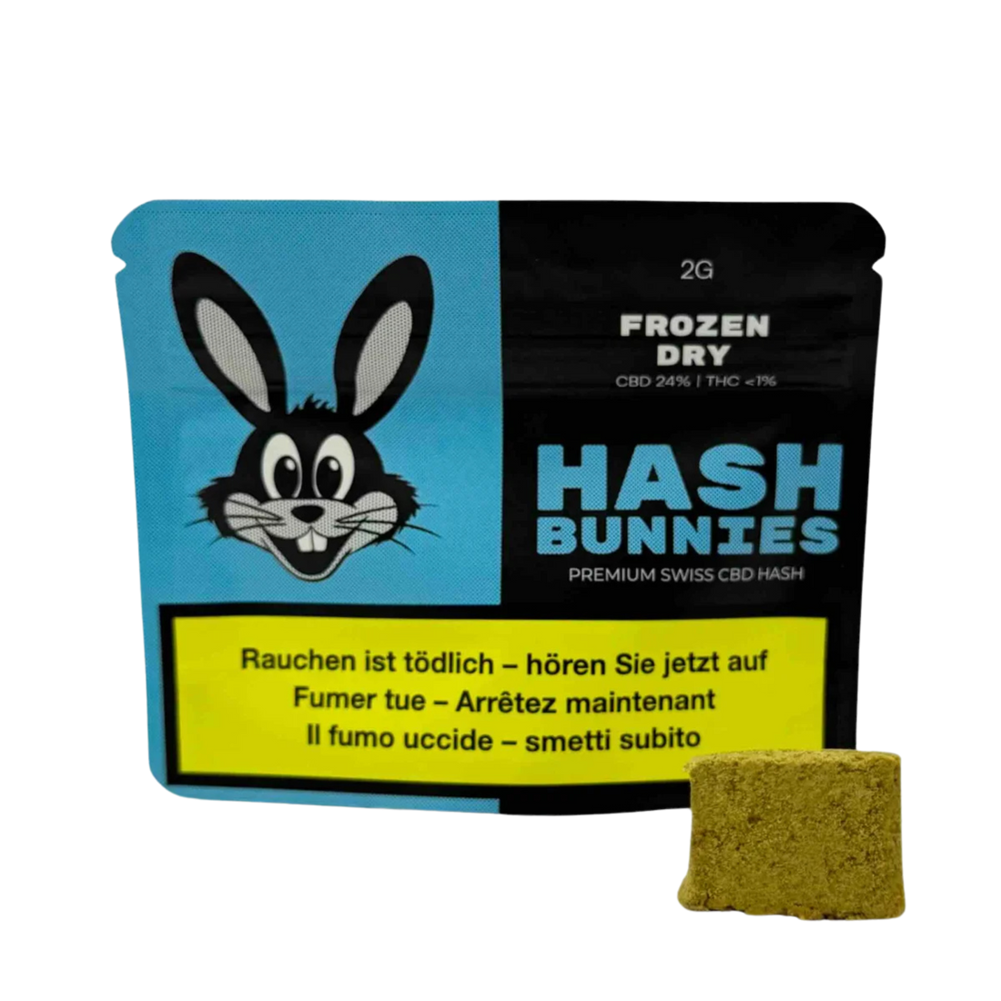Hash Bunnies - Hashish CBD svizzero di alta qualità - Secco e congelato - 2 g