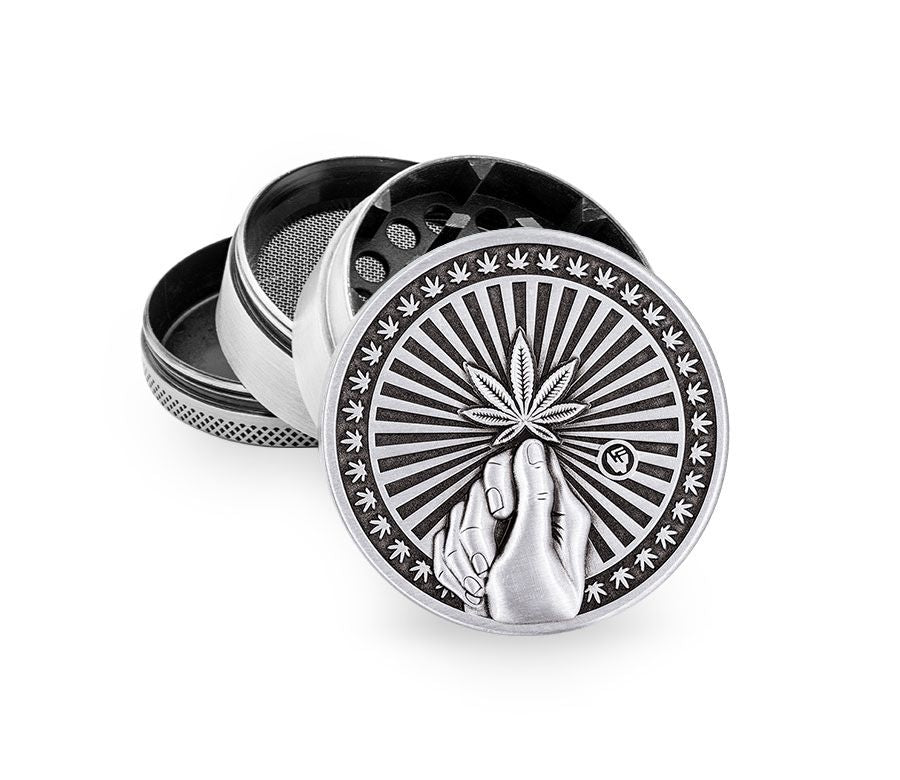 FireFlow Metall-Grinder «Hope» Silver 5 cm 4-teilig (4 Stk.)