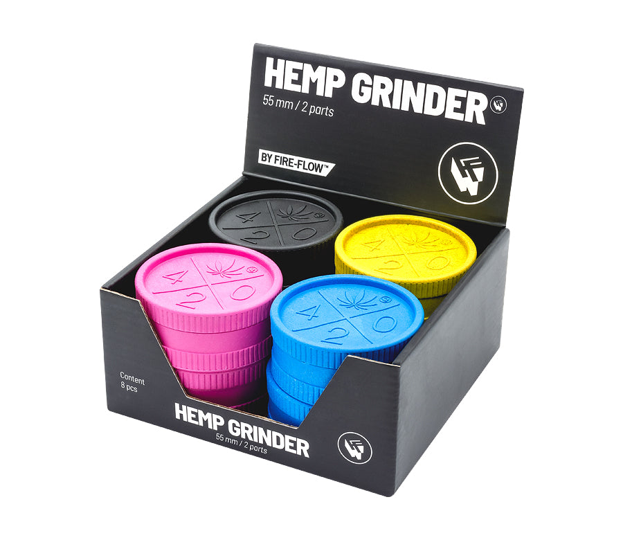 FireFlow Hemp Grinder «420 Logo» 5.5 cm 2-teilig (8 Stk.)