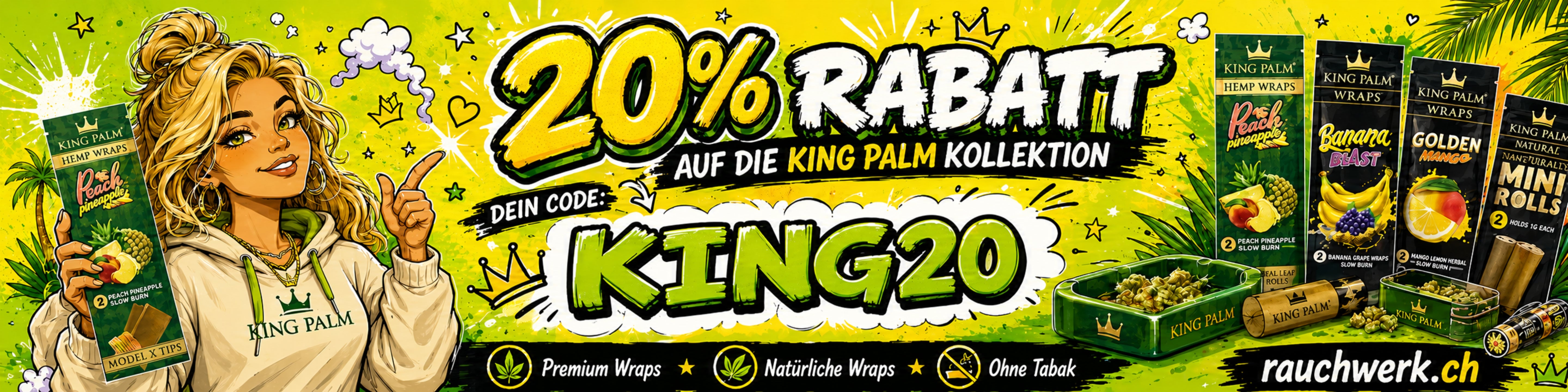 King Palm Blunt Wraps aus Palmblatt