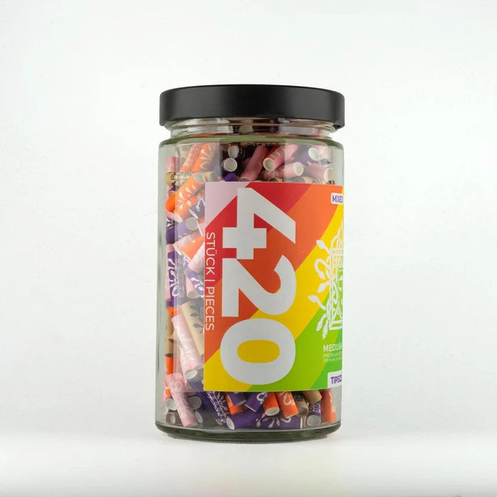 MedusaFilters 420er Glas Seitenansicht mit Aufschrift 420 Stück