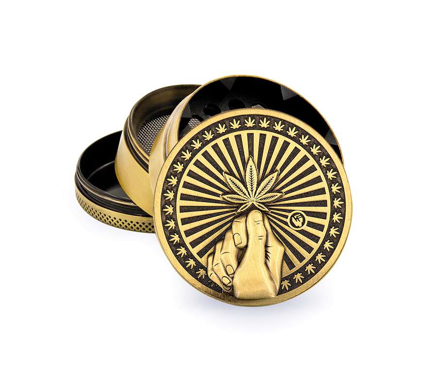 FireFlow Metall-Grinder «Hope» Gold 5 cm 4-teilig (4 Stk.)