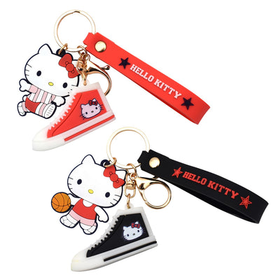 Schlüsselanhänger - Hello Kitty - rot / schwarz - Display - 24 Stück