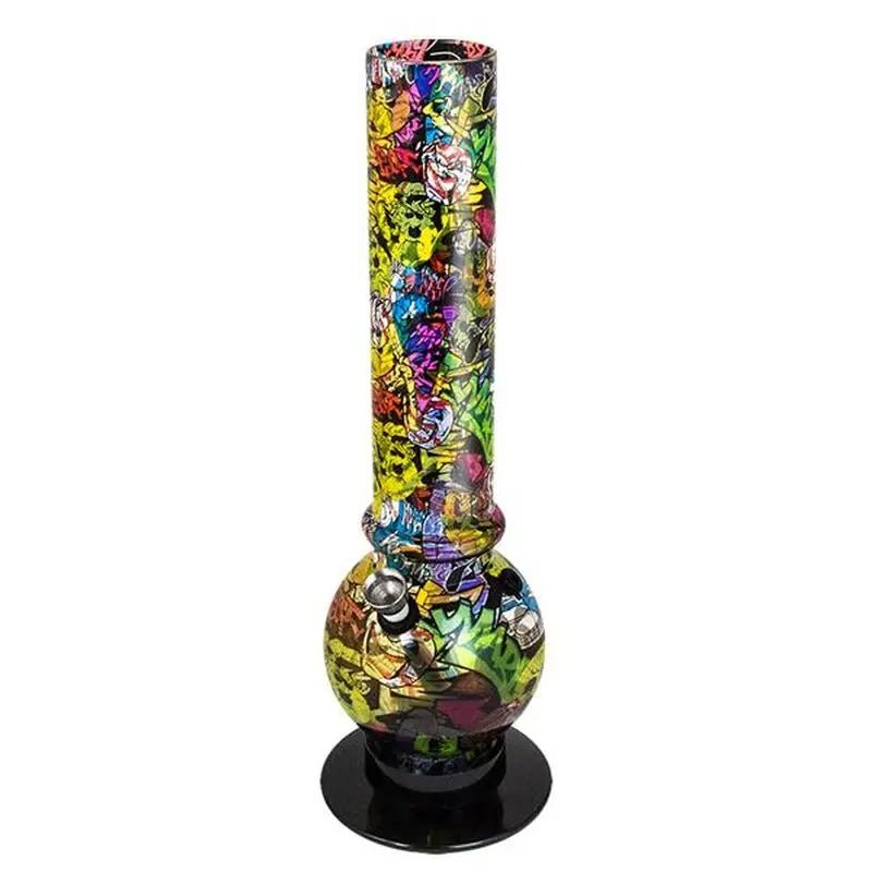 Acryl Bong Street Art Graffiti 32cm mit Comicmuster
