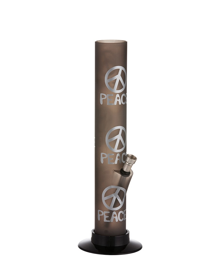 Dreamliner Acrylbong Peace in Schwarz, 33 cm – Bong aus Acryl mit Peace-Motiv
