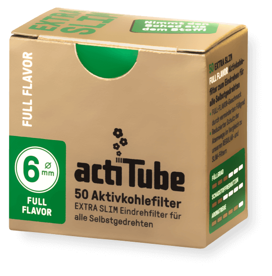 actiTube Extra Slim 6mm Aktivkohlefilter 50 Stück