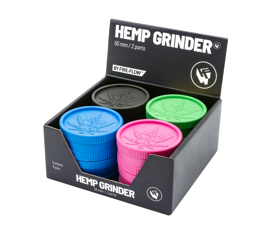FireFlow Hemp Grinder «High as Fuck» 5.5 cm 2-teilig (8 Stk.)