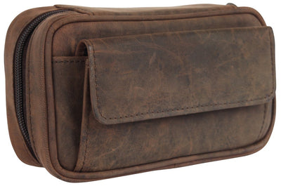 Pfeifentasche Leder Braun (3er)