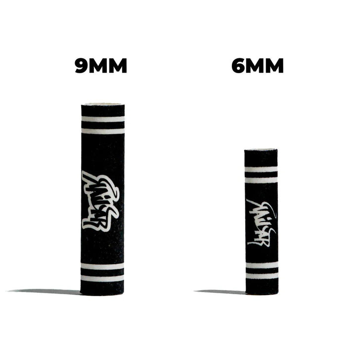 Grössenvergleich Kailar Aktivkohlefilter 6 mm und 9 mm nebeneinander
