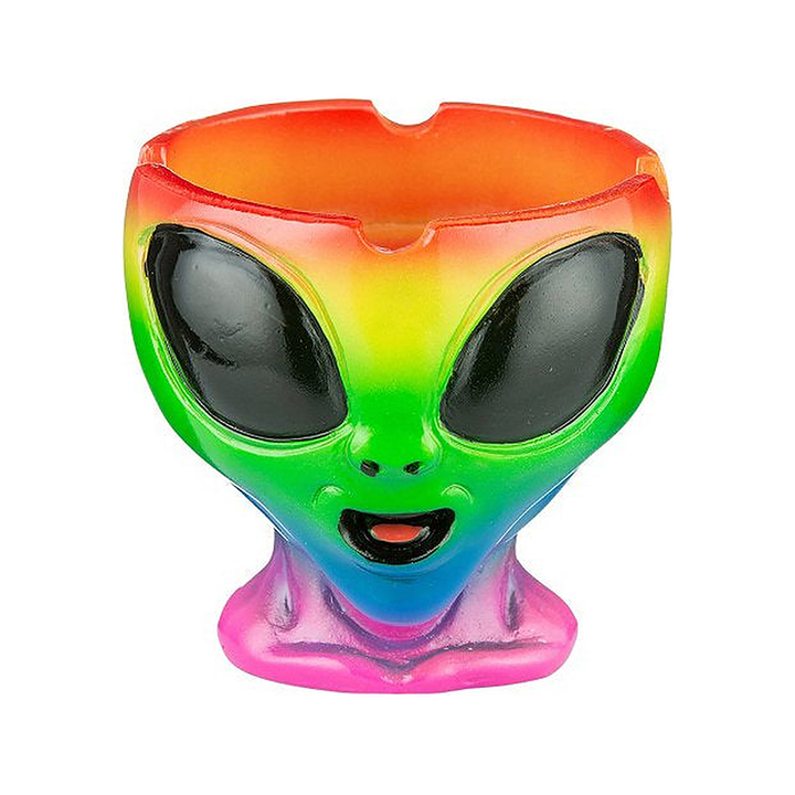 Alien Aschenbecher bunt, 9 x 9 cm
