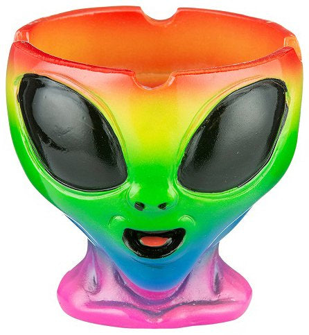 Alien Aschenbecher bunt, 9 x 9 cm