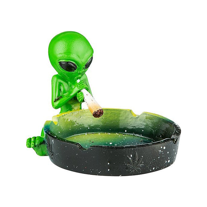 Alien Aschenbecher in Grün, 12,5 cm