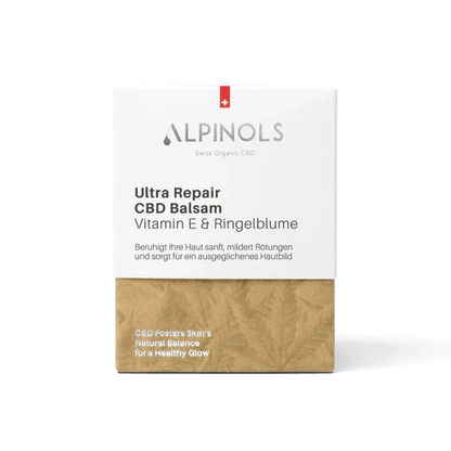 Detailansicht des CBD Balsams mit Ringelblume
