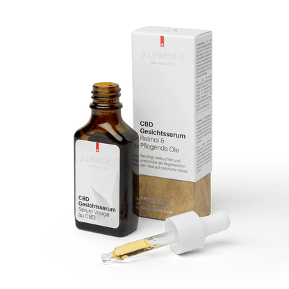 Verpackung des Alpinols CBD Gesichtsserums mit Retinol