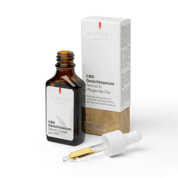 Verpackung des Alpinols CBD Gesichtsserums mit Retinol