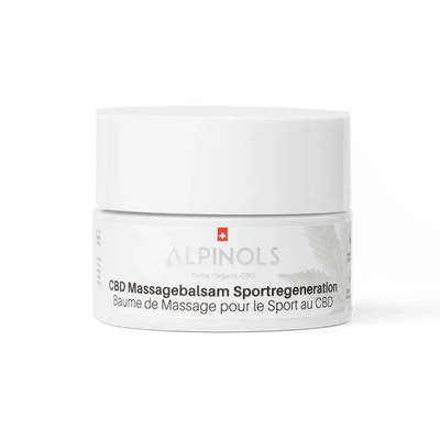 Frontansicht des Alpinols CBD Sportbalsams 50 ml