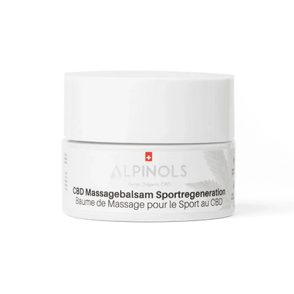 Frontansicht des Alpinols CBD Sportbalsams 50 ml
