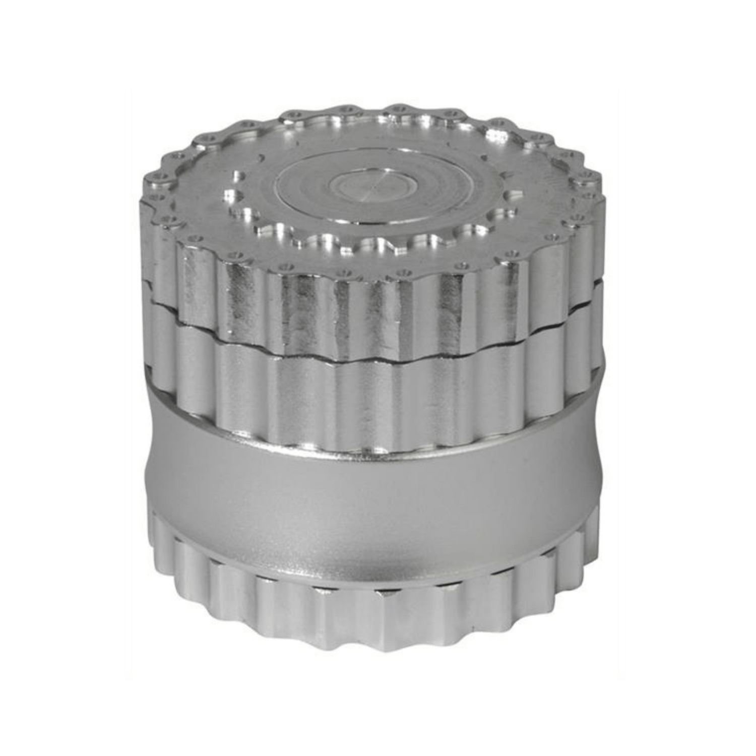 Alu Chain Grinder 62mm silber, 6-teilig mit Magnetdeckel