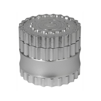 Alu Chain Grinder 62mm silber, 6-teilig mit Magnetdeckel