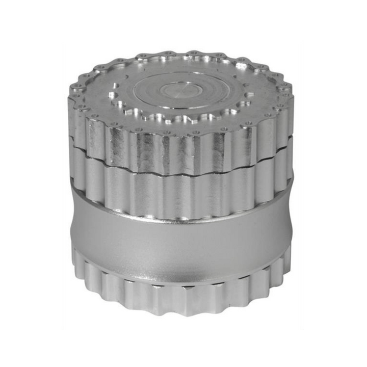 Alu Chain Grinder 62mm silber, 6-teilig mit Magnetdeckel